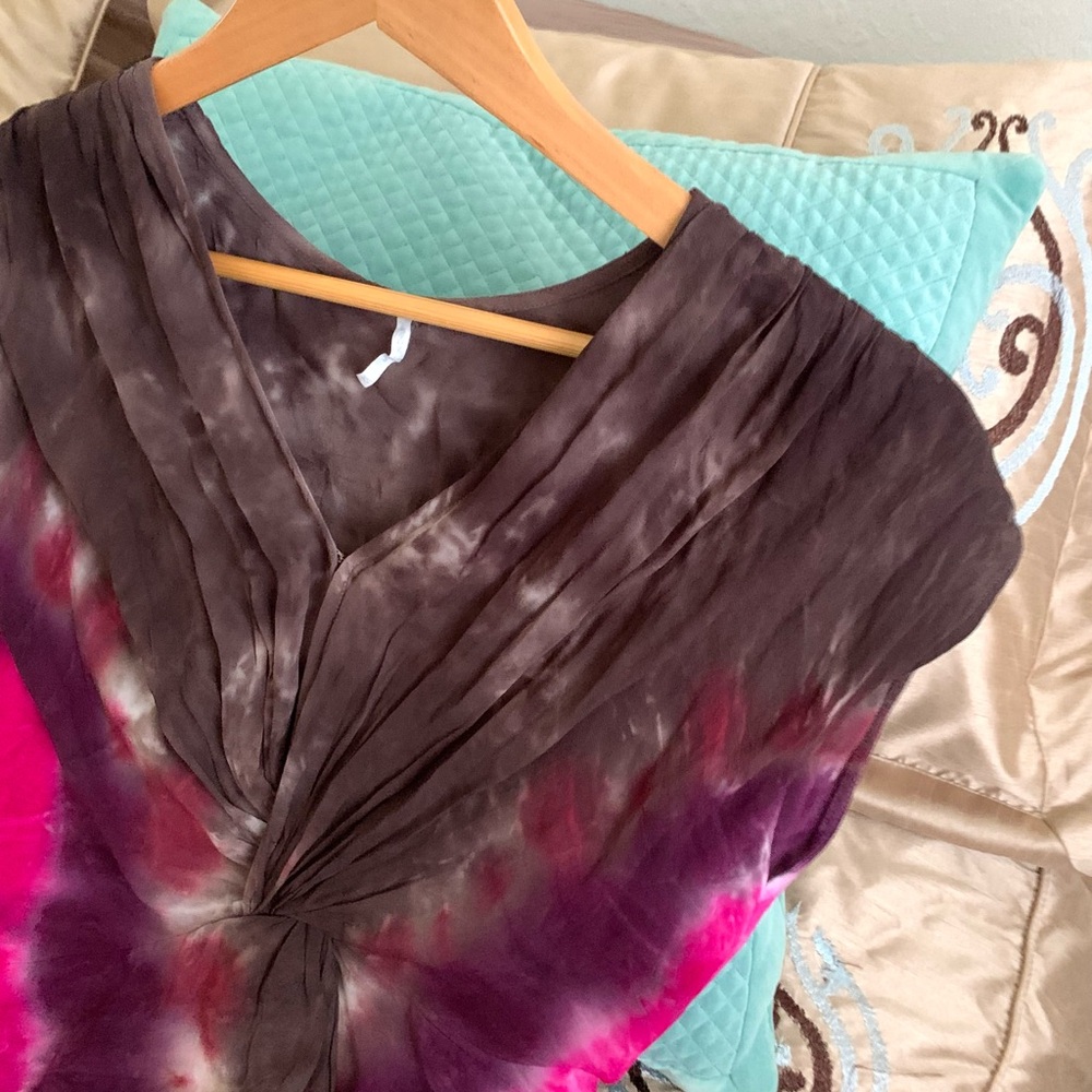 Young, Fabulous & Broke Helena Solar Flare Brown Tie Dye Maxi Dress - Picture 11 of 13